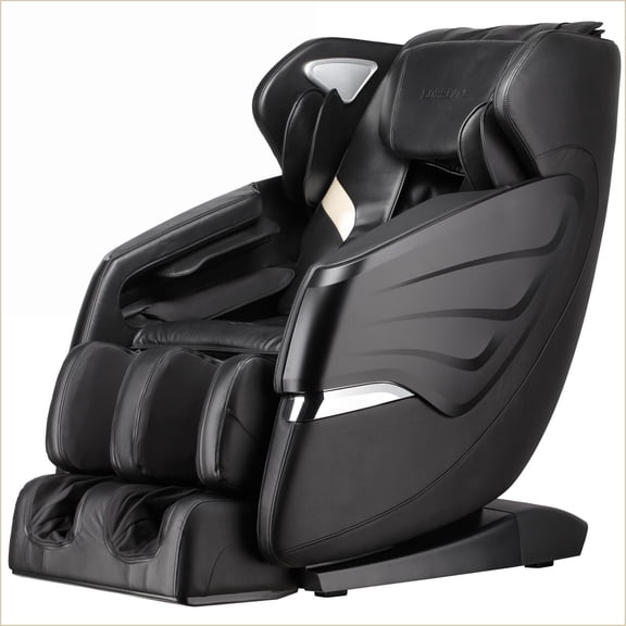 Recliners with SL Track Full Body Massage, Foot Roller, Airbag, Zero Gravity, Bluetooth | Black | PU