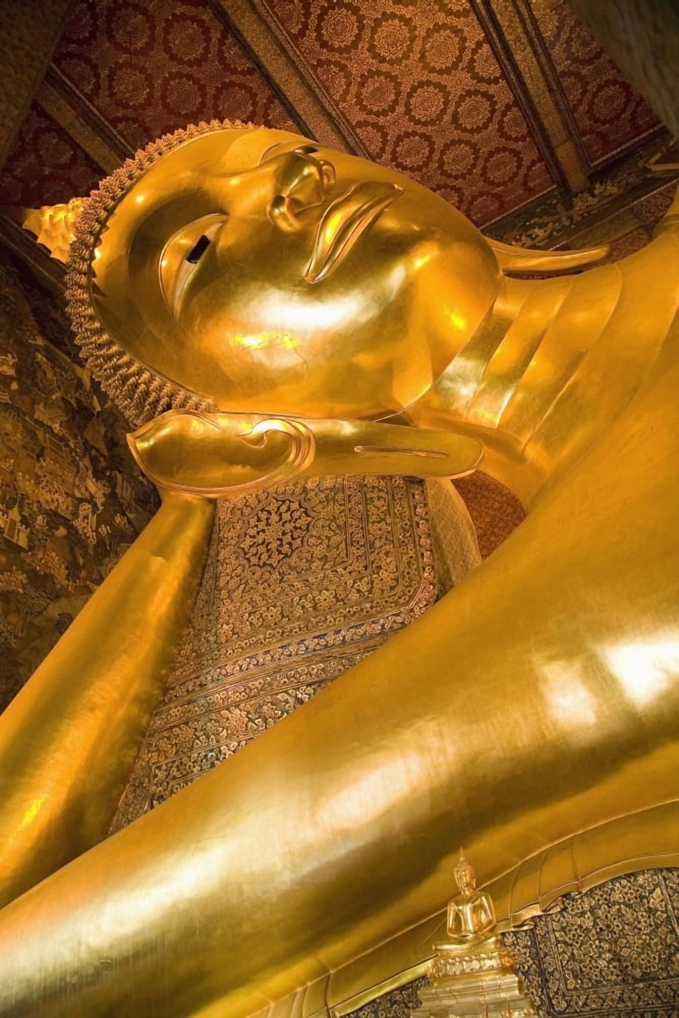 Reclining Buddha At Wat Pho Low Angle View Canvas Art - Jenny Acheson Design Pics (12 x 19)