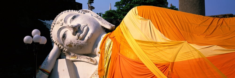 Reclining Buddha Ayudhaya Thailand Canvas Art - Panoramic Images (36 x 12)