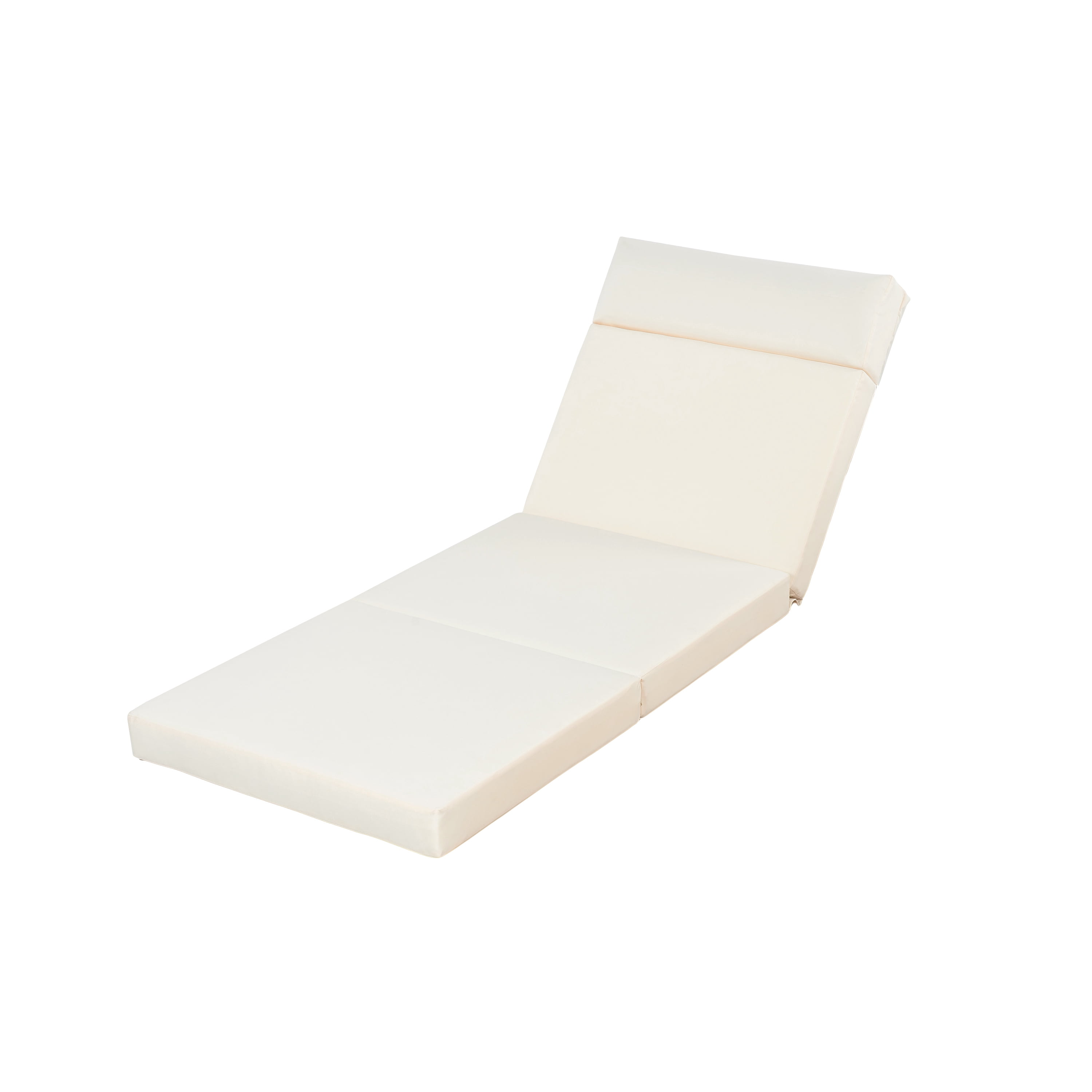 Reclining Chair Cushions, Outdoor High-Density Foam Cushions with Headrest for Patio Chaise Lounge, Beige