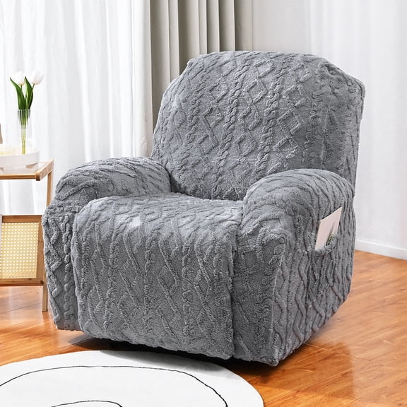 Reclining Chair Slipcovers with Pocket& Elastic Bottom, Soft Feel Fitted Lazy Boy Sofa Couch Cover Washable, Stretch Recliner Furniture Protector