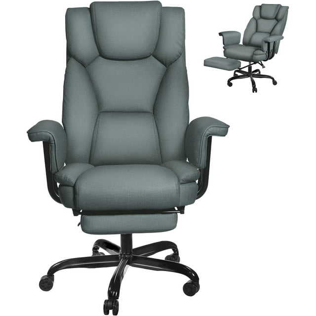 Reclining Executive Office Chair with Footrest, HomeZeer High Back Big