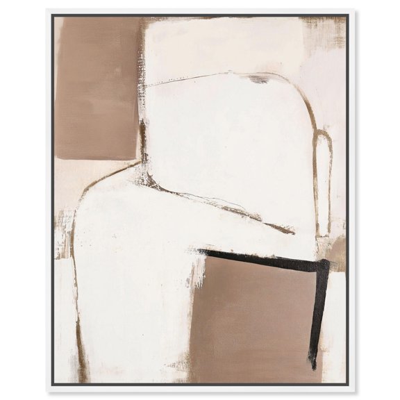 Reclining Form I Canvas Print Brown Wall Decor by Art Remedy, White Frame, 24 x 30