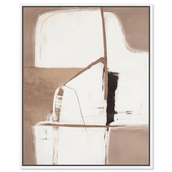 Reclining Form II Canvas Print Brown Wall Decor by Art Remedy, White Frame, 36 x 45