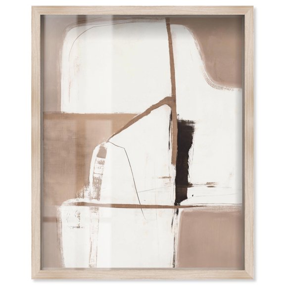 Reclining Form II Shadowbox Print Brown Wall Decor by Art Remedy, Blonde Frame, 16 x 20