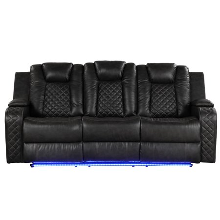 Reclining In Gray With Ports And Power Function Faux Leather Chair Adjustable