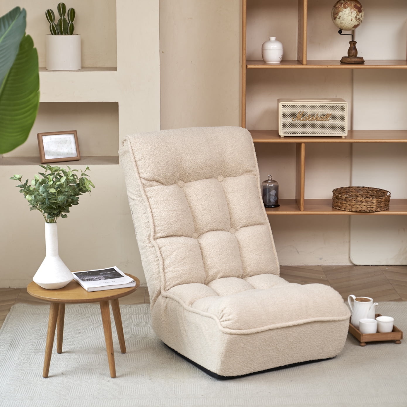 Reclining Japanese Lazy Chair, Single Floor Chair with Reclining Japanese Lazy Chair, Single Floor Chair with