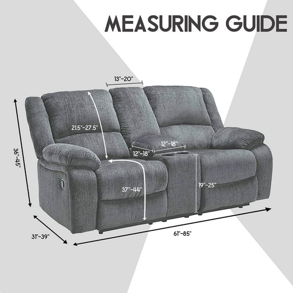 Reclining Love Seat with Middle Console Slipcover