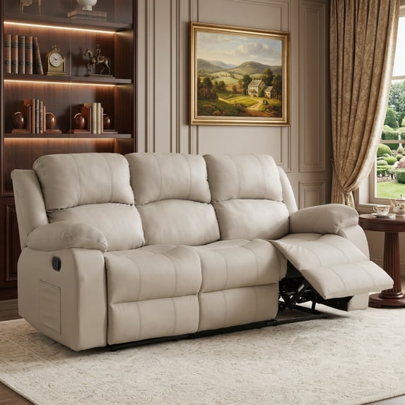 Reclining Loveseat Sofa Leather Recliner Sofa 3 Seater Couch for Living ...