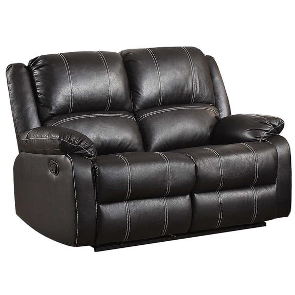 Reclining Motion Sofa Loveseat | External Handle for Easy Reclining | Synthetic Leather and Pocket Spring Construction | Solves the Problem of Uncomfortable Armrests