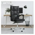 thumbnail image 1 of Reclining Office Chair Black Faux Leather - Adjustable Height Swivel Ergonomic Desk Chair for Home Office, Modern Executive Computer Chair, 1 of 9