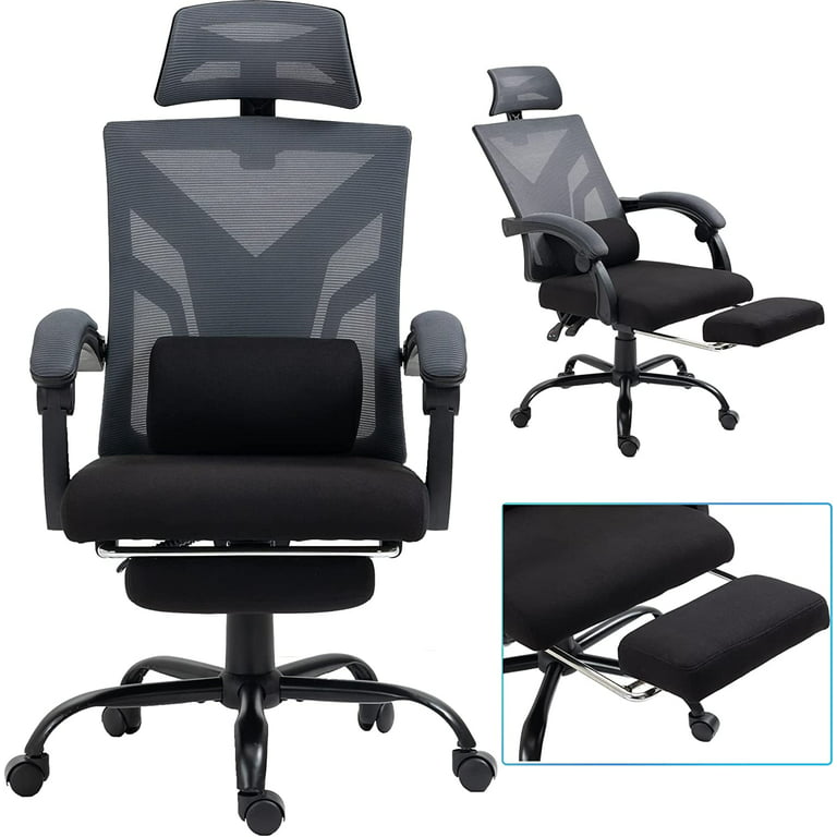 HOMREST Reclining Office Chair with Massage, Ergonomic Office Chair with Foot  Rest, Breathable Fabric Executive Computer Chair w/Retractable Footrest,  High Back Swivel Recliner for Office Home Study