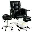 thumbnail image 1 of Reclining Pedicure Chair with Foot Bath, No Plumbing Spa Pedicure Station for Nail Tech, 360° Swivel Adjustable Pedicure Unit with Stool, 1 of 10