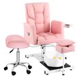 thumbnail image 1 of Reclining Pedicure Chair with Foot Bath, No Plumbing Spa Pedicure Station for Nail Tech, 360° Swivel Adjustable Pedicure Unit with Stool, 1 of 9
