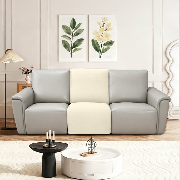 HDCAXKJ Recliner Sofa Covers Stretch Jacquard Sectional Reclining Couch Covers Waterproof Additional Seat Recliner Slipcovers Washable Furniture Protector,Beige