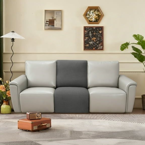 HDCAXKJ Recliner Sofa Covers Stretch Jacquard Sectional Reclining Couch Covers Waterproof Additional Seat Recliner Slipcovers Washable Furniture Protector,Dark Gray