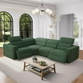 thumbnail image 1 of Reclining Sectional Power Recliner Sofa with USB Ports,Recliner Sofa Set with Adjustable Headrest,4-Seater Flannel Recliner Couch Set for Living Room Home(Green) (4-Seater Recliner Sofa Set), 1 of 5