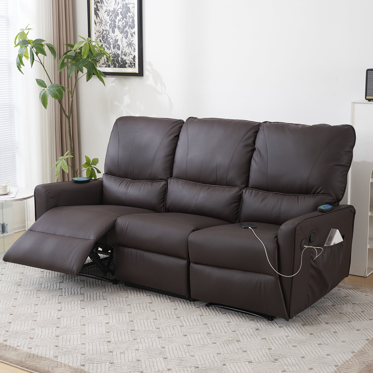 Reclining Sofa,Recliner Sofa 3 Seater with Lumbar Support ,Manual