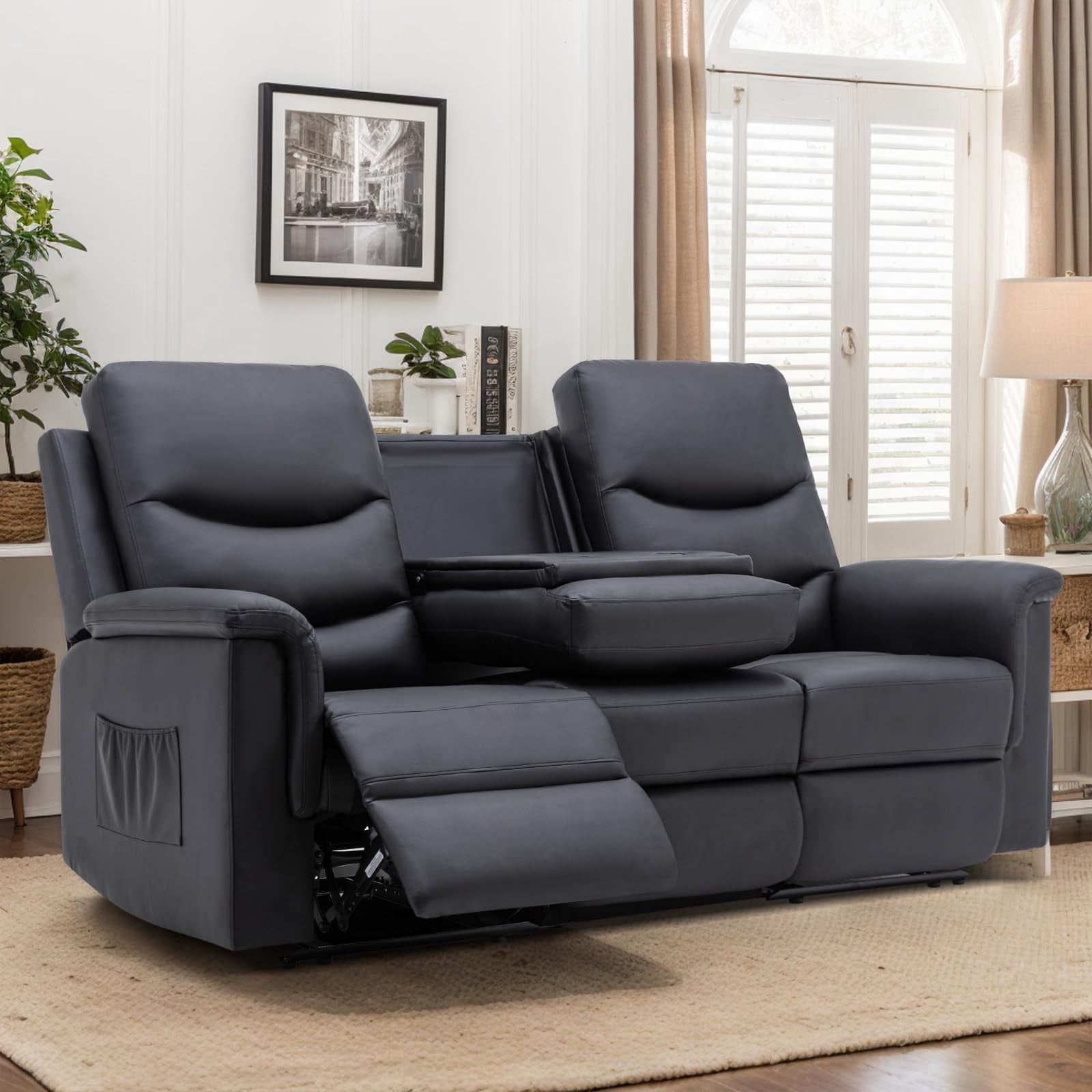 Reclining Sofa, Wall-Hugger Double Reclining Sofa, Manual Reclining ...