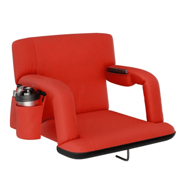 Reclining Stadium Seat Waterproof Foldable Camping Chair6 Adjustable Reclining Positions Extra Thick Padding Wide Back SupportPortable Outdoor Chair for Sports