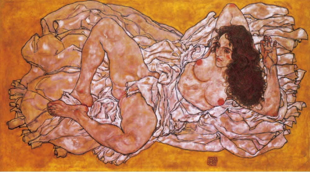 Reclining Woman 1917 Canvas Art - Egon Schiele (18 x 24)