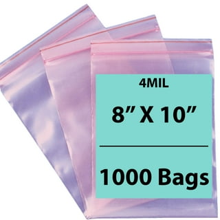 APQ Plastic Zipper Bags for Packaging 6 x 8, Pink Anti-Static Heavy Duty  Resealable Plastic Bags 100 Pack, Reusable Zipper Bags for Packaging  Products