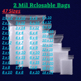 thumbnail image 1 of Reclosable Poly Bags - 1 x 2 & (100 Bags) 2 Mil Clear Plastic Zip Bag Mini Baggies Jewelry, Bakery, Treats, Party Favors, 1 of 5