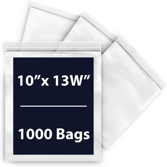Reclosable Poly Bags White Block - 10x13W & (1000 Bags) 2 Mil Clear Plastic with Resealable Lock Seal Zipper Bag | Durable Poly Baggies | Resealable Zip Top Lock For Jewelry, Packaging & Shipping