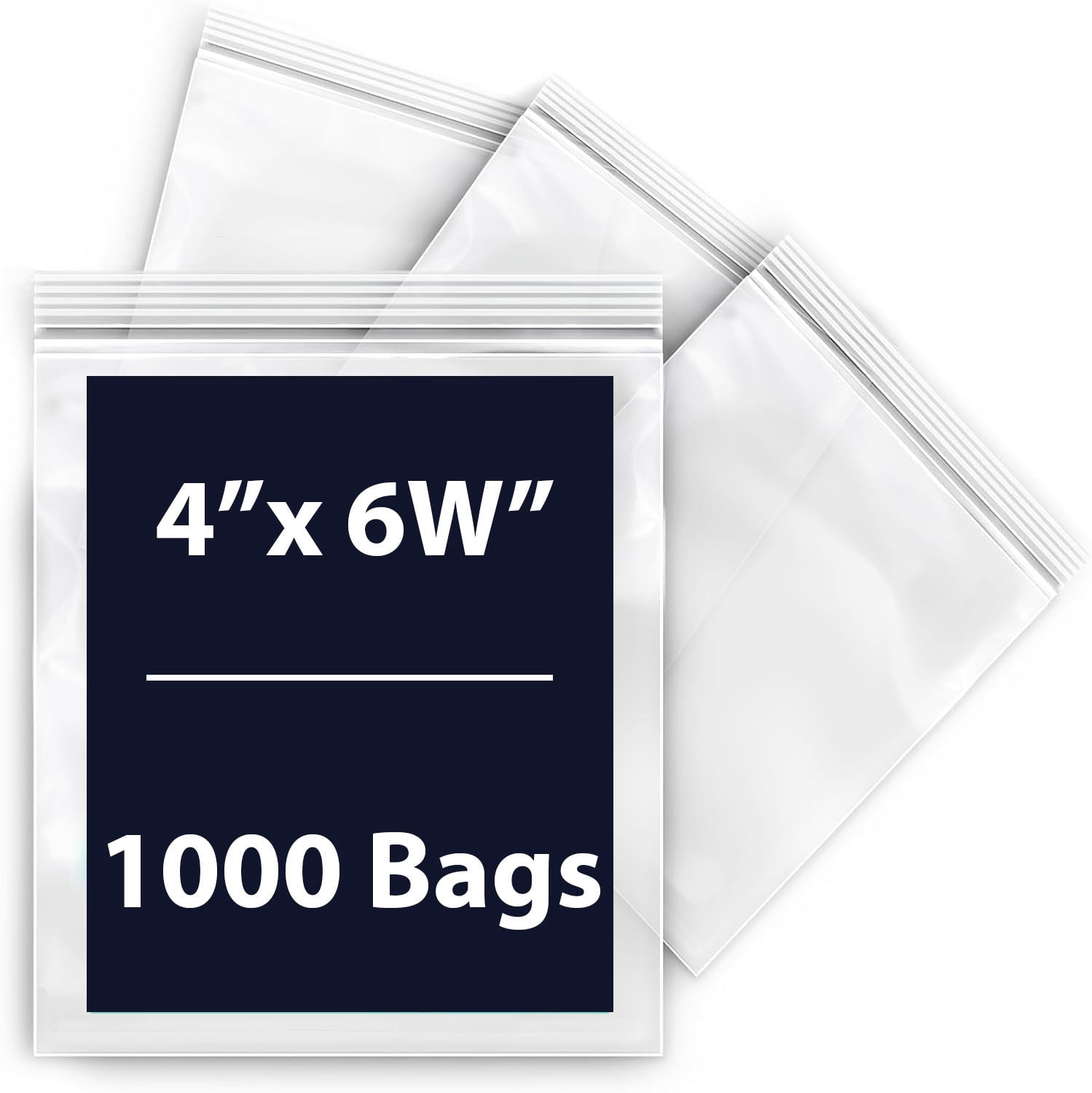Reclosable Poly Bags White Block - 4x6W & (1000 Bags) 2 Mil Clear ...