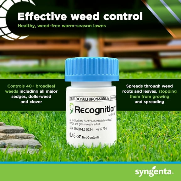 Recognition Herbicide. (0.45 oz) Water Dispersible Granule Weed Killer - Post Emergent Weed Control for lawns, Weed Stop for lawns