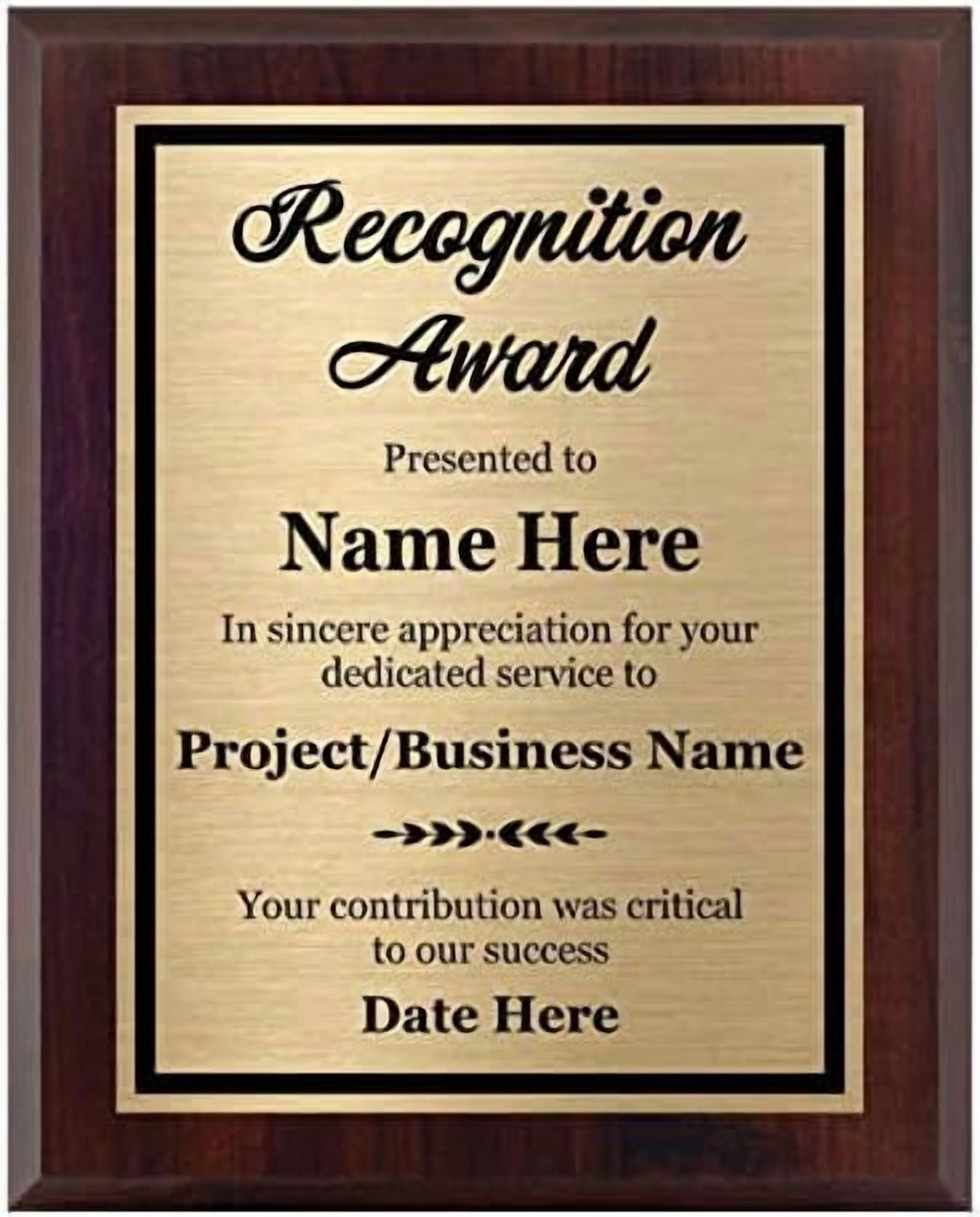 Personalized Recognition Plaque 8x10 - Custom Employee Award & Appreciation Gift | Wood Retirement & Achievement Plaque-935344