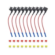 Recoil FT1-10 10 Pack 12V Car Add-a-Circuit Fuse Tap Adapter, ATO ATC Blade Fuse Holder with 10pcs 20A Fuse