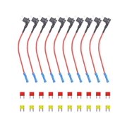 Recoil FT2-10 10 Pack 12V Car Add-a-Circuit Fuse Tap Adapter, Mini ATS Blade Fuse Holder with 10pcs 20A Fuses