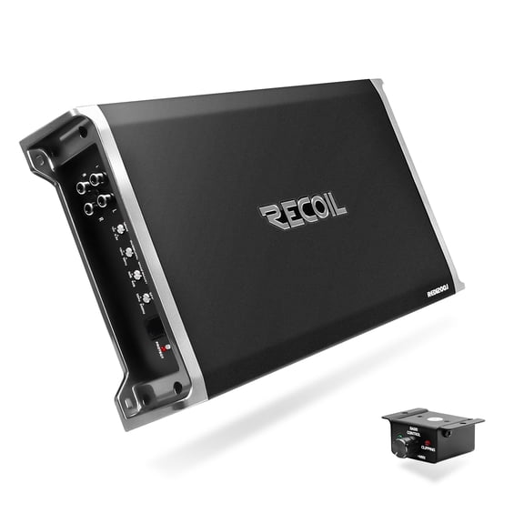 Recoil RED1200.1 2500 Watts Class-D Car Audio Mono-block Subwoofer Amplifier, 1 Ohm Stable, Remote Bass Knob Included