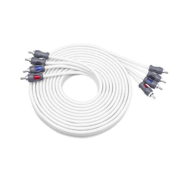 Recoil RMI412 Echo Plus Series Tinned Oxygen Free Copper 4-Channel 12ft RCA Audio Interconnects Cable for High-End Car Audio, Marine, Motorcycle & UTV/ATV Audio, Triple-Shielded with Noise Rejection f