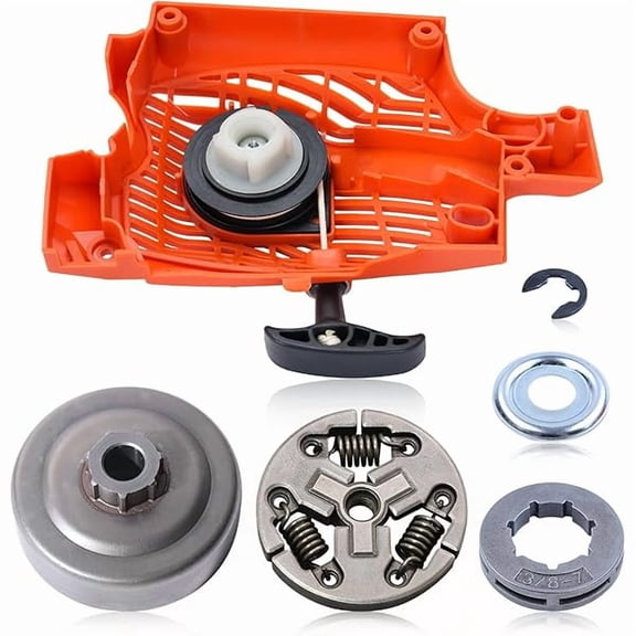 Recoil Starter Assembly & 3/8"-7T Sprocket Clutch Drum Kit Compatible with Echo CS-310 CS-352 Chainsaw for Wood Cutting and Property Maintenance