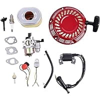 Recoil Starter Assembly for Small Engines, Fits Honda GX160/GX200 5HP6.5HP Models, Includes Carburetor and Ignition Coil, Easy Pull Replacement, Durable Metal, Aftermarket (lawnPart#358338)