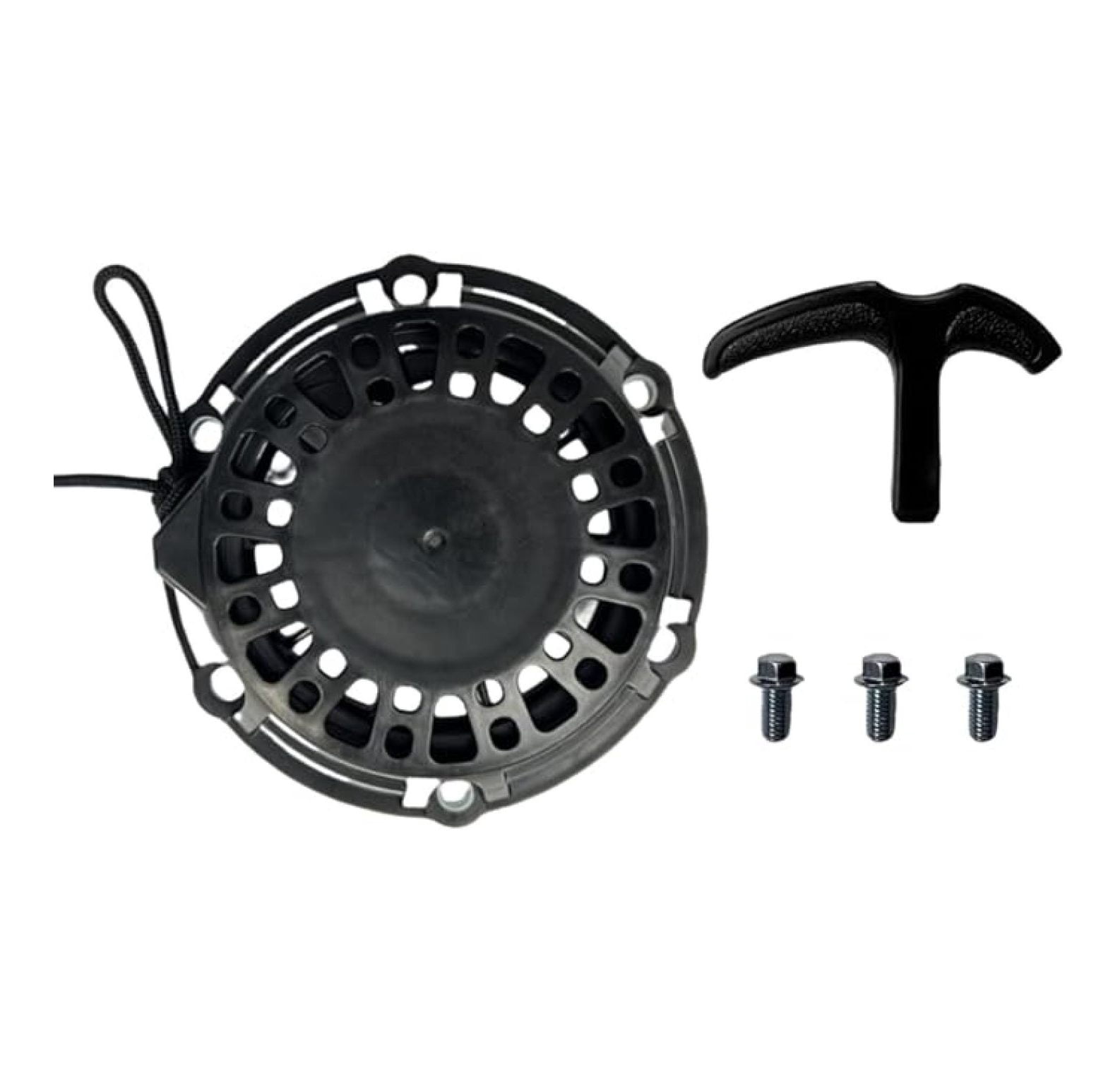 Recoil Starter with Handle and Bolts for Pulsar PG2300iS 2300W Inverter Generator for GENMAX GM2800iSAC GM2800iAE GM3200i GM3300i GM3500iAED GM4000iSAPC GM4000iSBEPC 145cc Inverter Generator