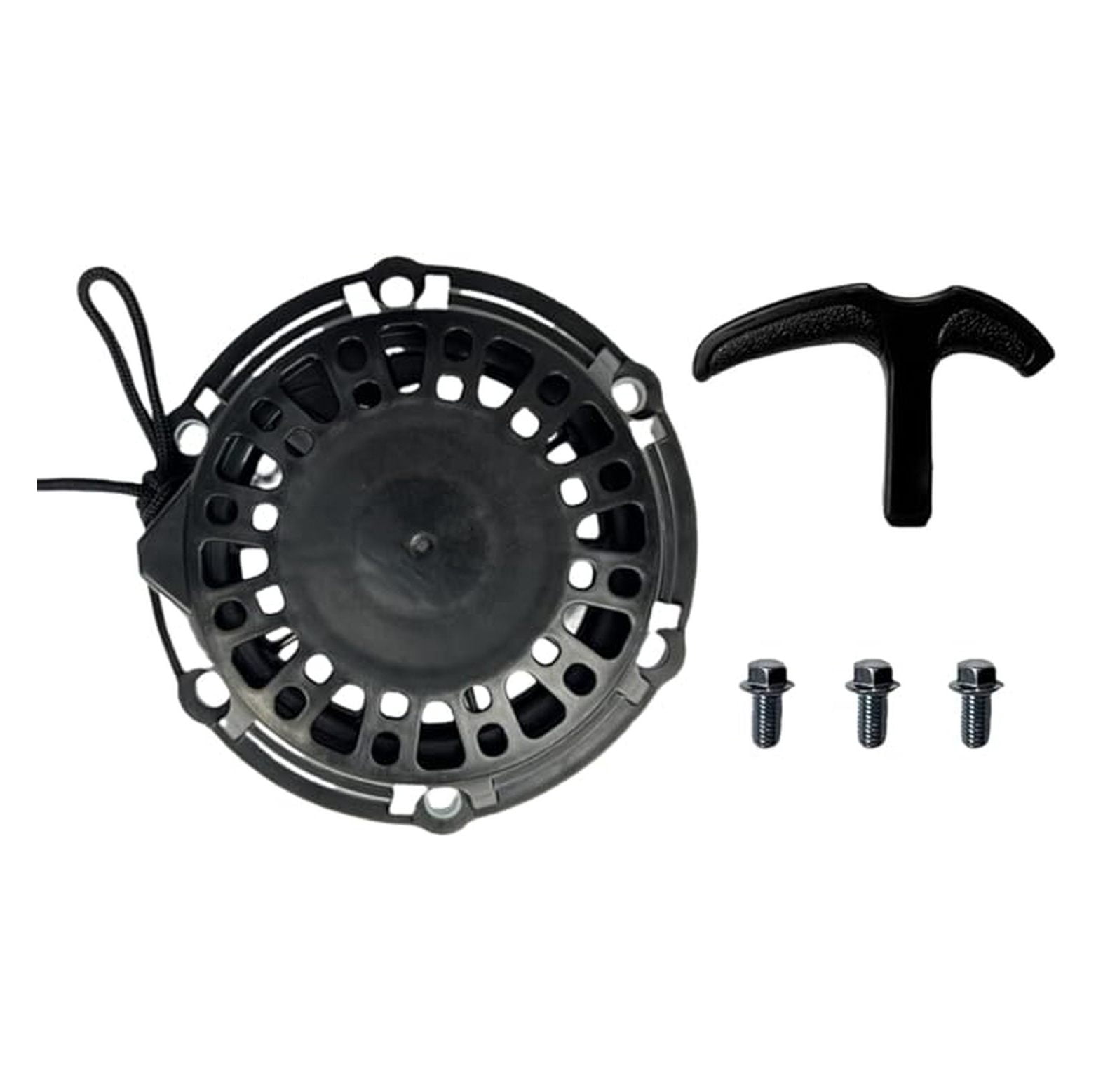 Recoil Starter with Handle and Bolts for Pulsar PG2300iS 2300W Inverter Generator for GENMAX GM2800iSAC GM2800iAE GM3200i GM3300i GM3500iAED GM4000iSAPC GM4000iSBEPC 145cc Inverter Generator