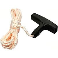 Recoil Starter Rope Kit (3-Meter) with Handle, Compatible Replacement for Lawn Mowers, Chainsaws, Trimmers, Edgers, and Brush Cutter Engines  Red & White 3.5mm Cord