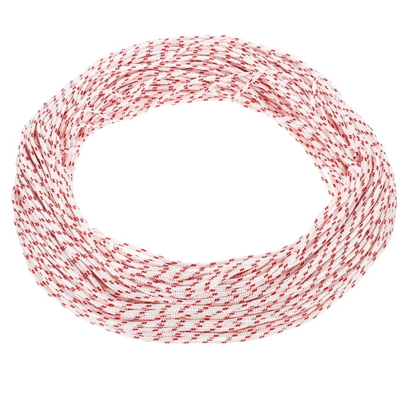 Recoil Starter Rope Pull Cord, 3mm Dia 100m 328ft Polyester Pull Cord, Red and White