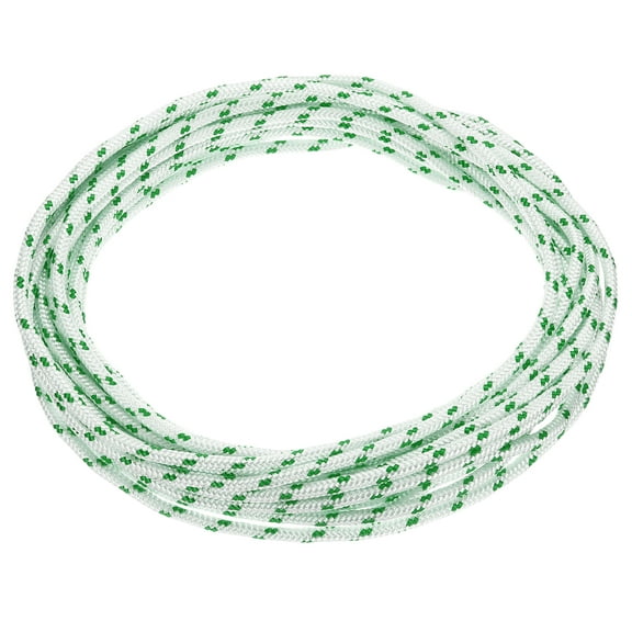Recoil Starter Rope Pull Cord, 5mm Dia 10m 33ft Polyester Pull Cord, Green and White