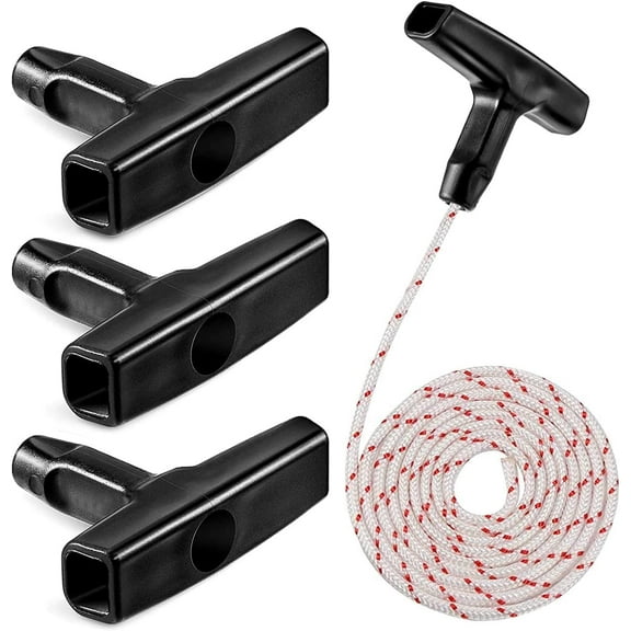 Pull Cord, Universal Replacement Recoil Starter Rope For Lawn Mower Chainsaw Brush Cutter Edger, Easy Installation With 3 Recoil Starter Handles