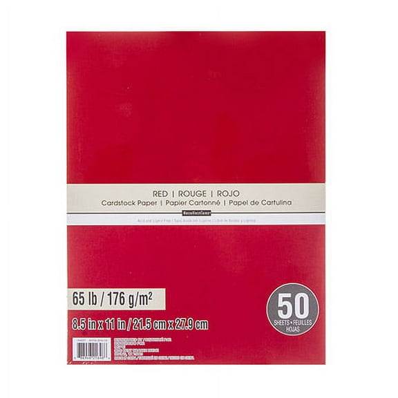 8.5" x 11" Red Cardstock Paper by Recollections - Acid and Lignin Free Paper for Scrapbooks - Arts & Crafts - 50 Sheets