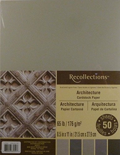 8.5" x 11" Architecture Cardstock Paper by Recollections - Acid and Lignin Free Paper for Scrapbooks - Arts & Crafts - 50 Sheets