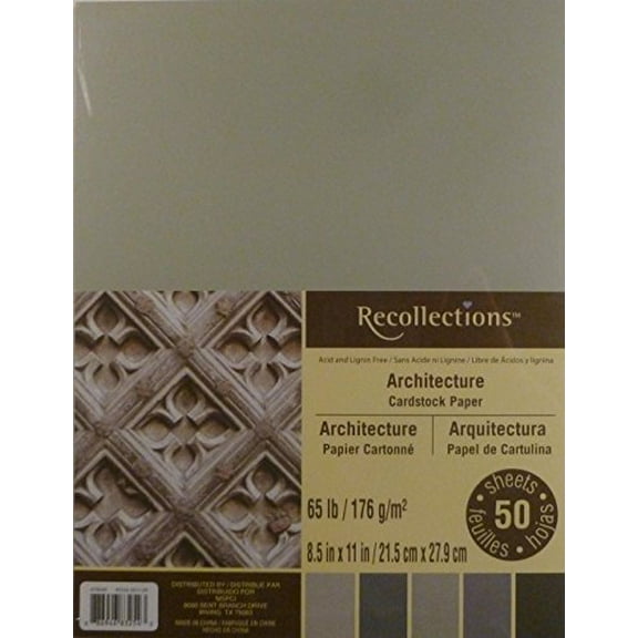 8.5" x 11" Architecture Cardstock Paper by Recollections - Acid and Lignin Free Paper for Scrapbooks - Arts & Crafts - 50 Sheets