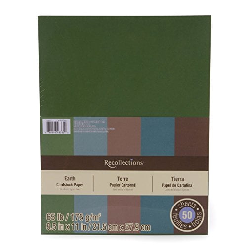8.5" x 11" Earth Cardstock Paper by Recollections - Acid and Lignin Free Paper for Scrapbooks - Arts & Crafts - 50 Sheets