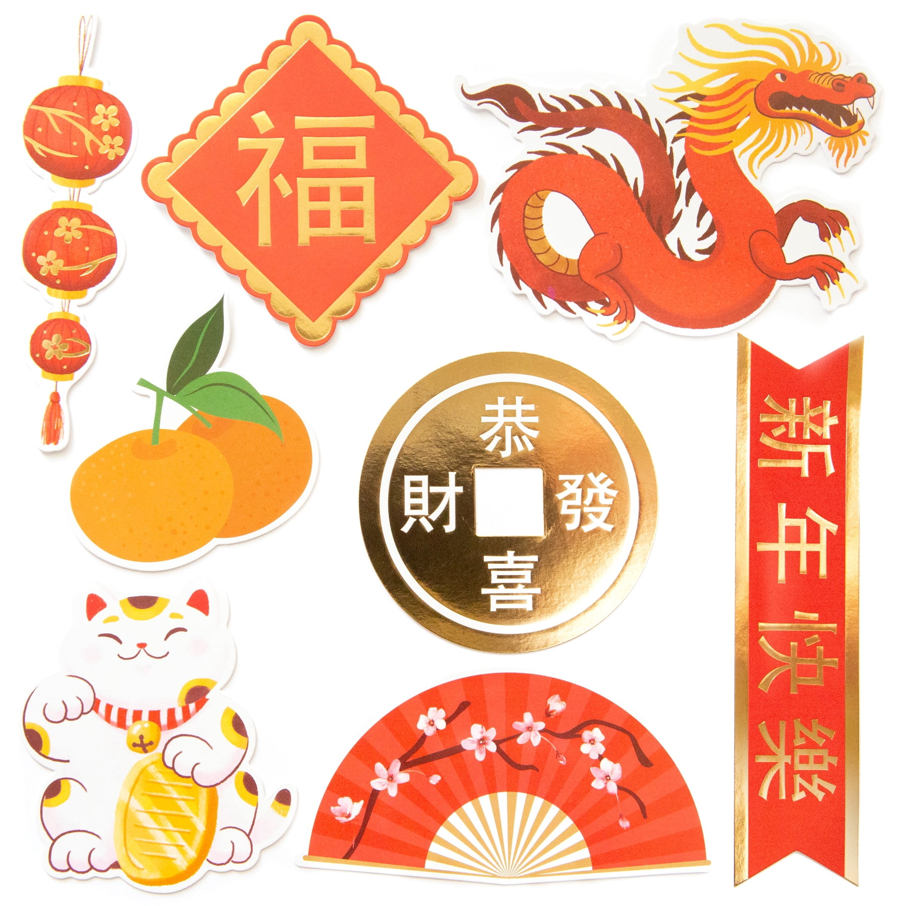 Recollections Chinese New Year Stickers, 12 Pack - Walmart.com