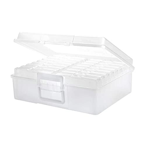 Recollections Clear Photo Storage Box with 16 Mini Cases Holds Up to 1,600 Photos