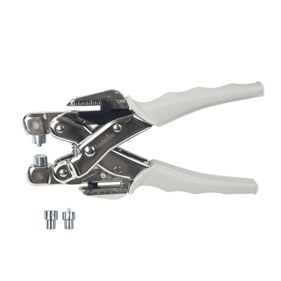Recollections Eyelet Setter Pliers - Multi-Surface Punch with Interchangeable Dies - Silver and Black - 3-Piece Set